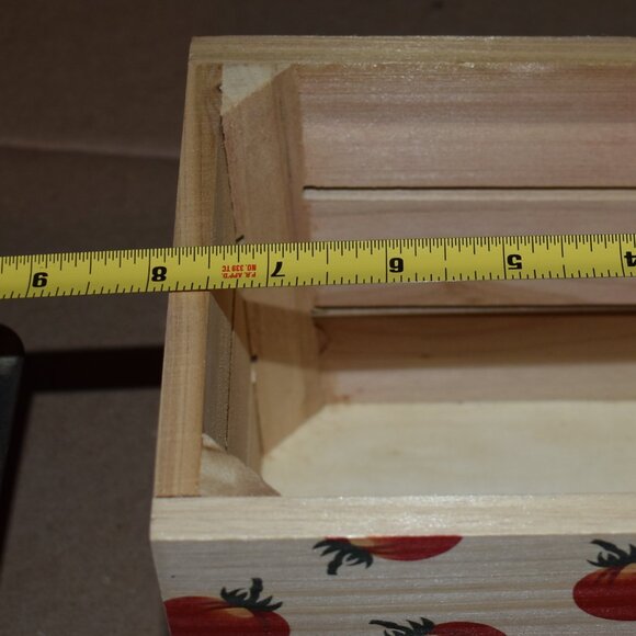 Small Country Cottage Farmhouse Wood Tomato Kitchen Storage Crate Box - Picture 11 of 11